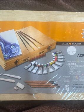 Simply Acrylic Paint Set in Wooden Case - Assorted Colors